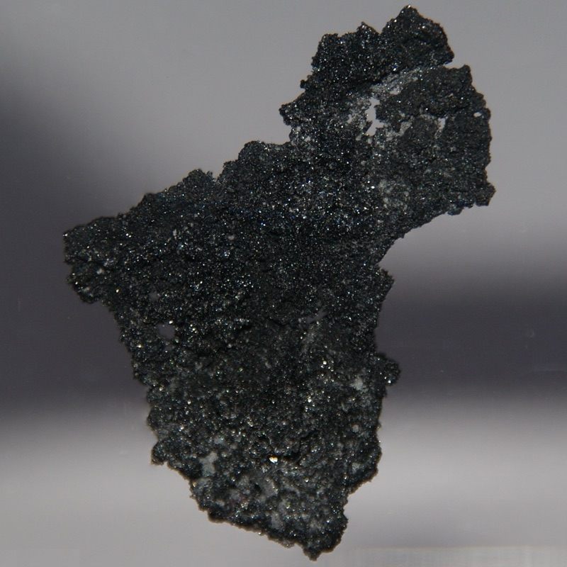 Boron — Pure Crystalline Boron, front and back side. Original size in cm: 2 x 3
