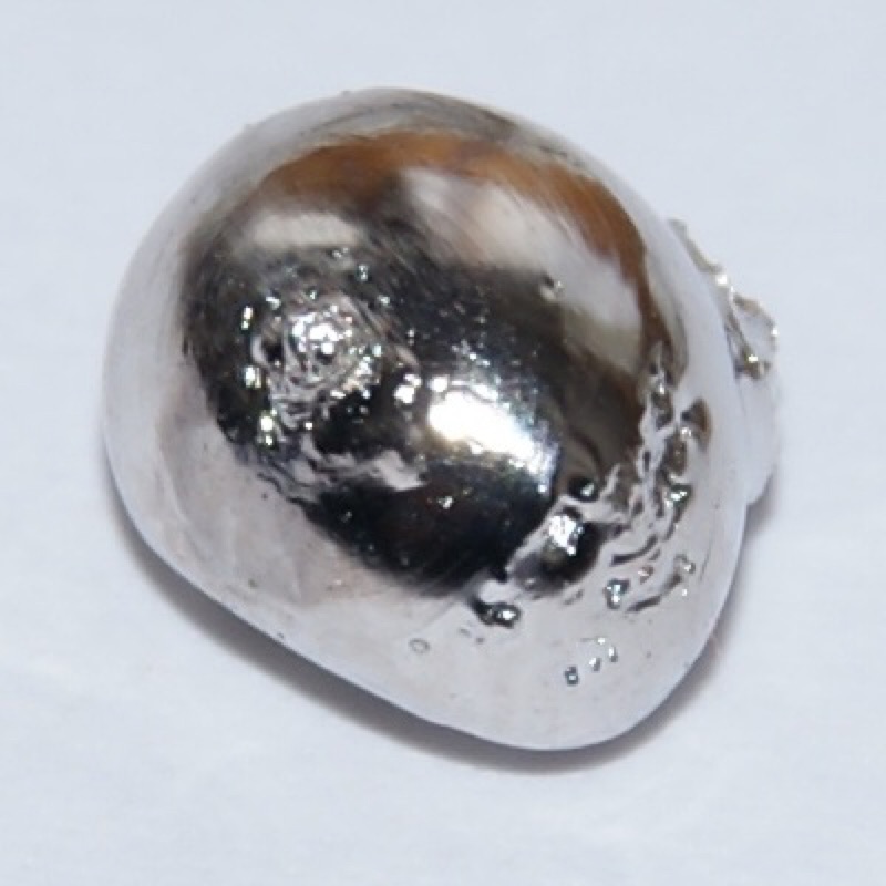 Rhodium — Pure Rhodium Bead, 1 gram. Original size in cm: 0.5